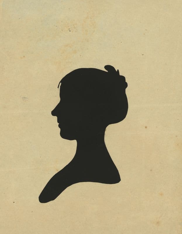 Silhouette of woman facing left, no. 6 (1761-1827) as a canvas print
