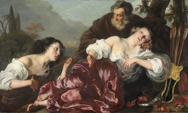 Silvio With The Wounded Dorinda as a canvas print