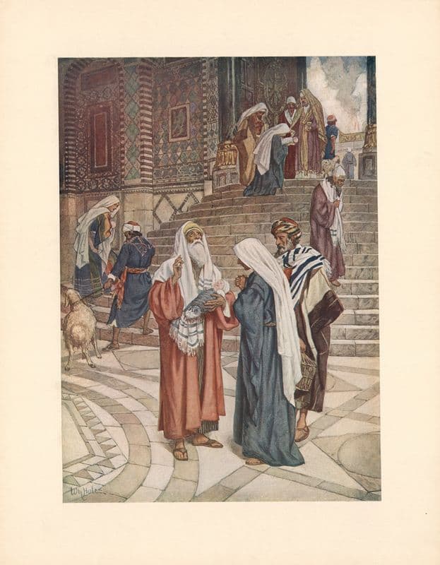 Simeon takes the Child in his arms and blesses God (20th century) as a canvas print