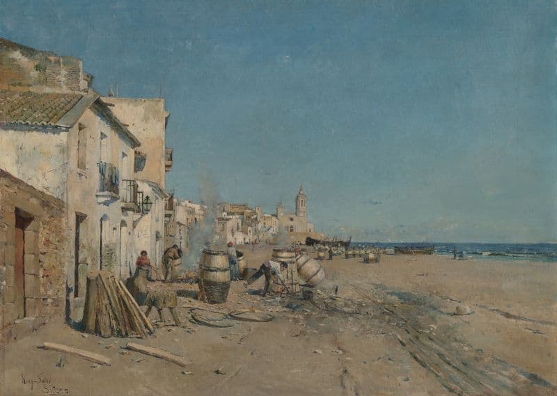 Sitges (19th century) as a canvas print