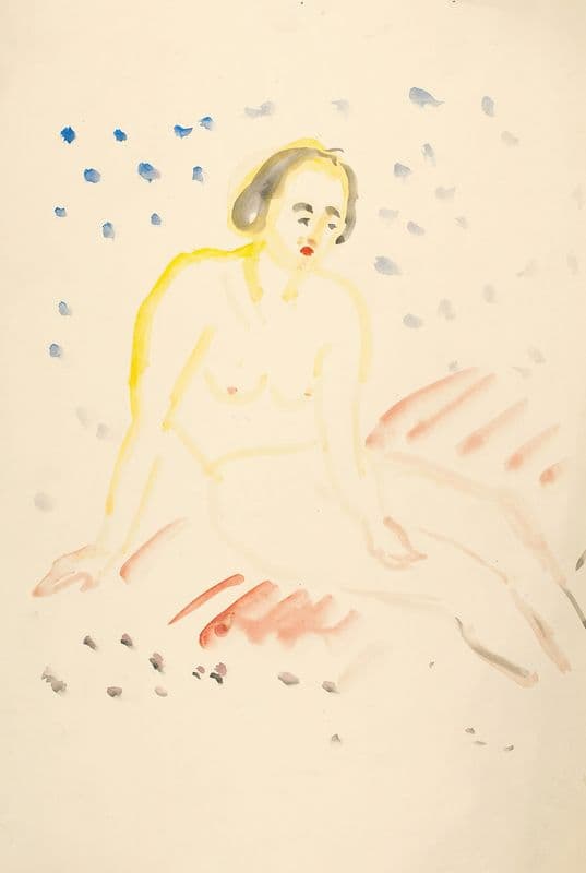 Sittende akt (1920-1925) as a canvas print
