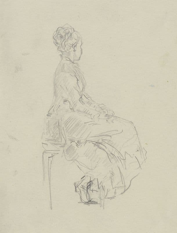 Sitting young lady as a canvas print