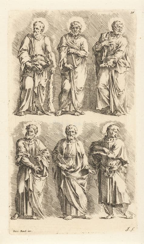 Six standing apostles (1666-1671) as a canvas print