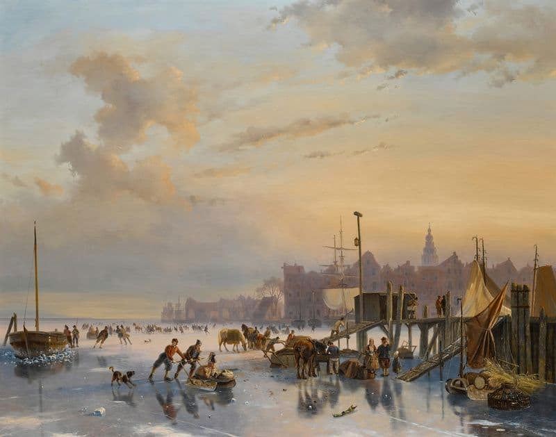 Skaters on the IJ, Amsterdam as a canvas print