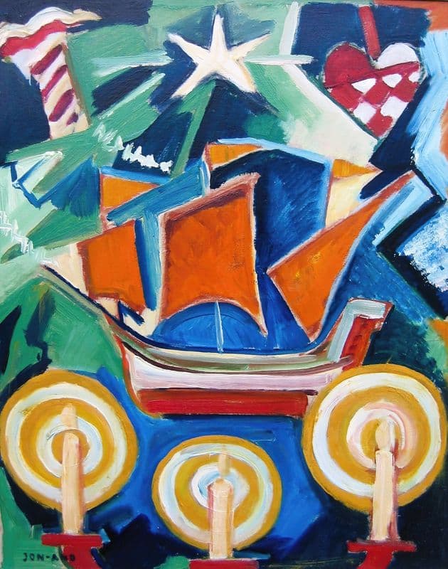 Skepp Ljus Och Stjärnor as a canvas print
