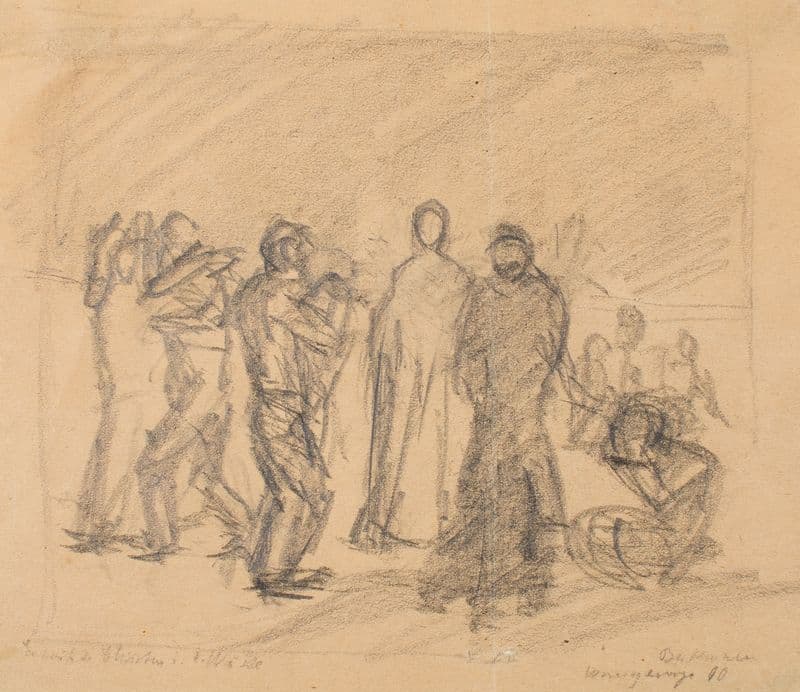 Sketch for Christ in the Desert as a canvas print