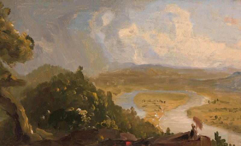 Sketch for View from Mount Holyoke, Northampton, Massachusetts, after a Thunderstorm (The Oxbow) as a canvas print