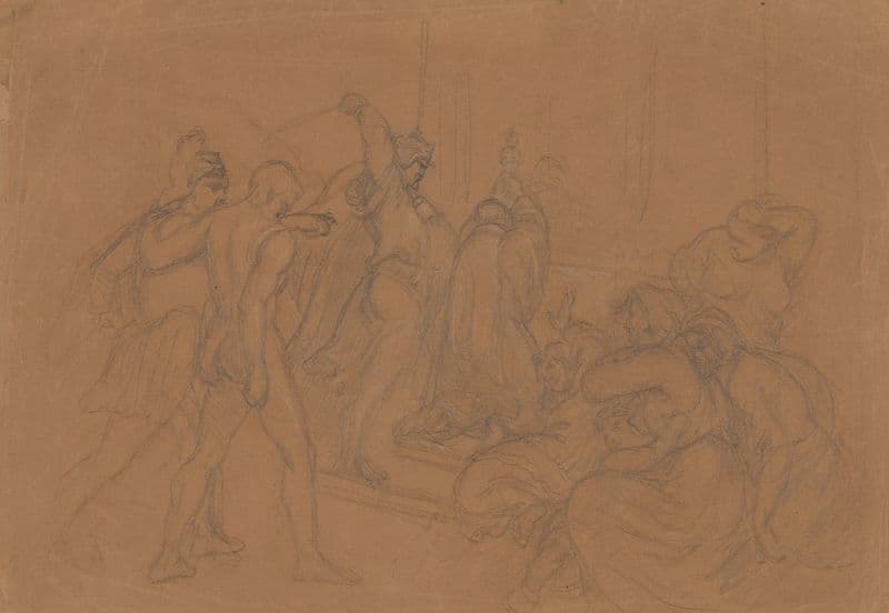Sketch of the composition ‘Martyrdom of St. Stanislaus’ as a canvas print