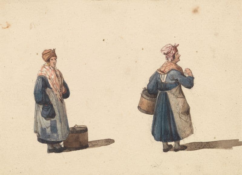 Sketches from Life in Paris; Two Women (ca. 1835) as a canvas print