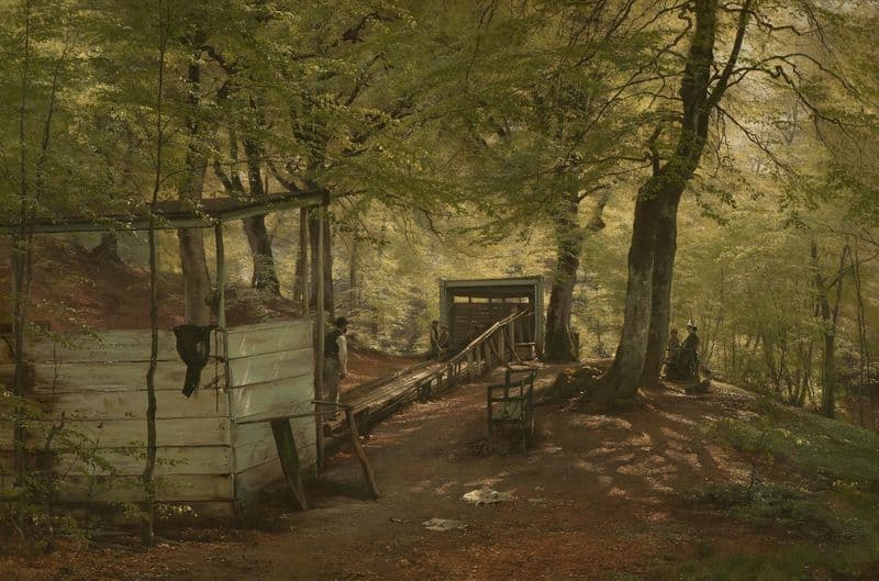 Skittle-alley in Saeby Forest. Spring Morning as a canvas print