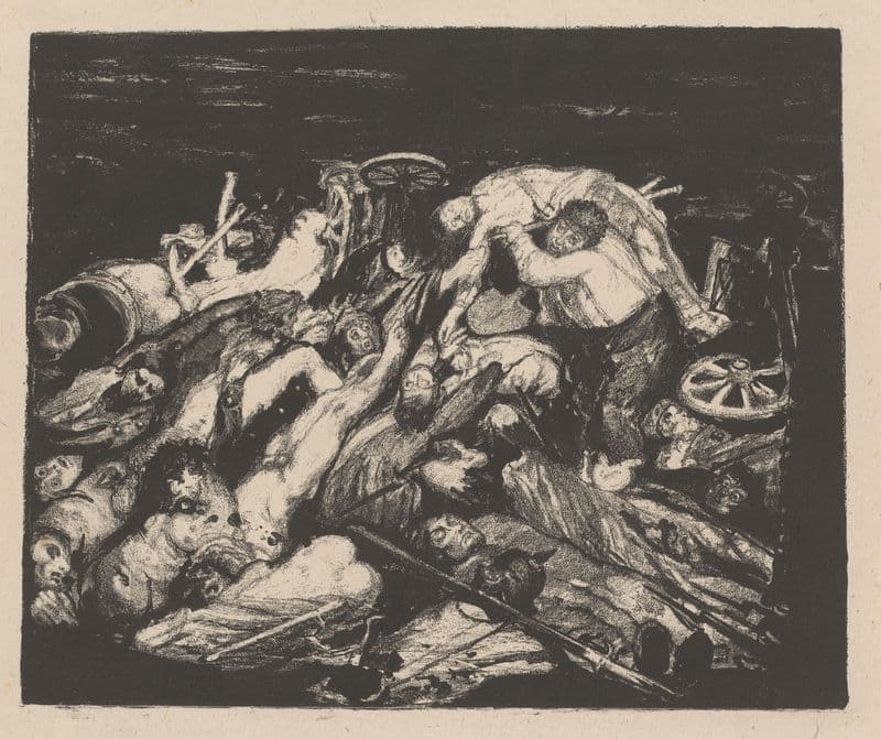 Slagveld met lichamen op een hoop (c. 1890 - c. 1893) as a canvas print