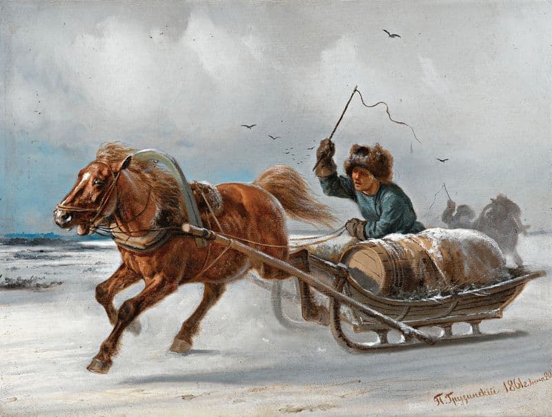 Sleigh Driver as a canvas print