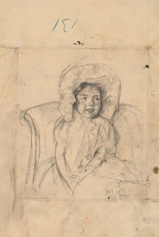 Smiling Margot Wearing a Ruffled Bonnet (c. 1902) as a canvas print