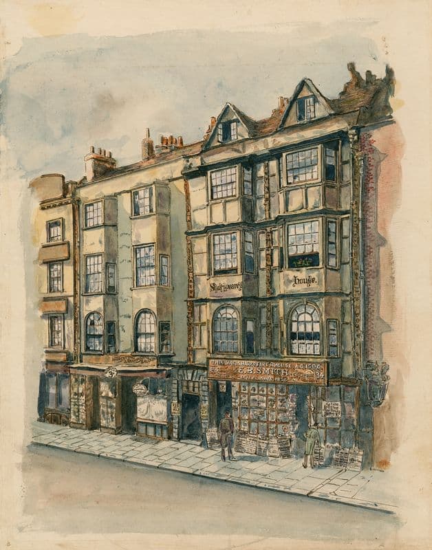 So-called Shakespeare’s house, Aldersgate Street, London as a canvas print