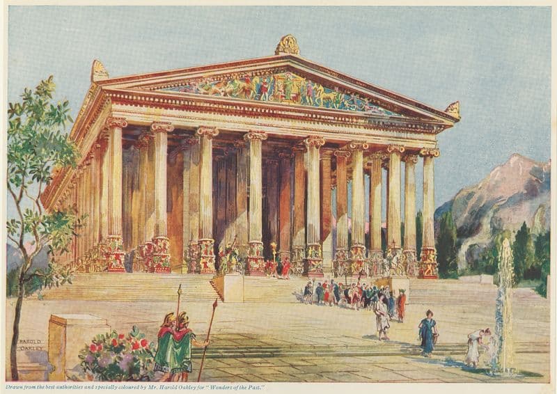 Soaring Ionic façade of the Temple of the Ephesian Diana as a canvas print