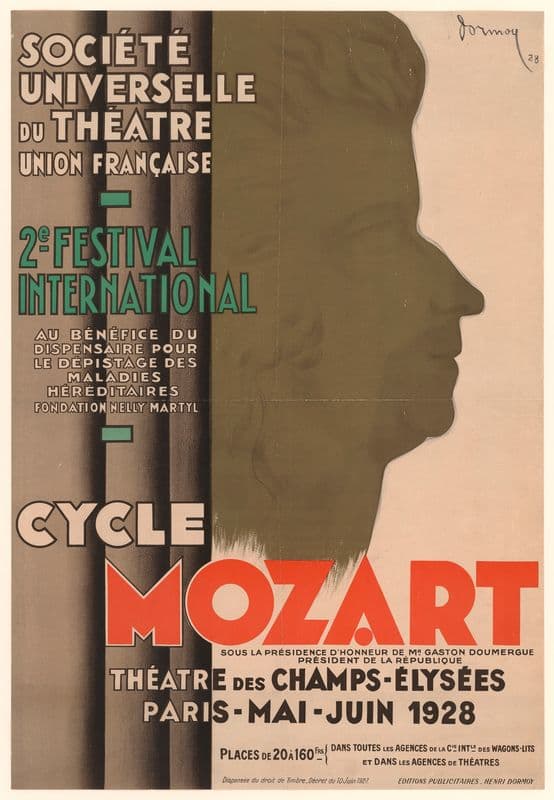 Société Universelle du théâtre Union française. 2° festival international… Cycle Mozart as a canvas print