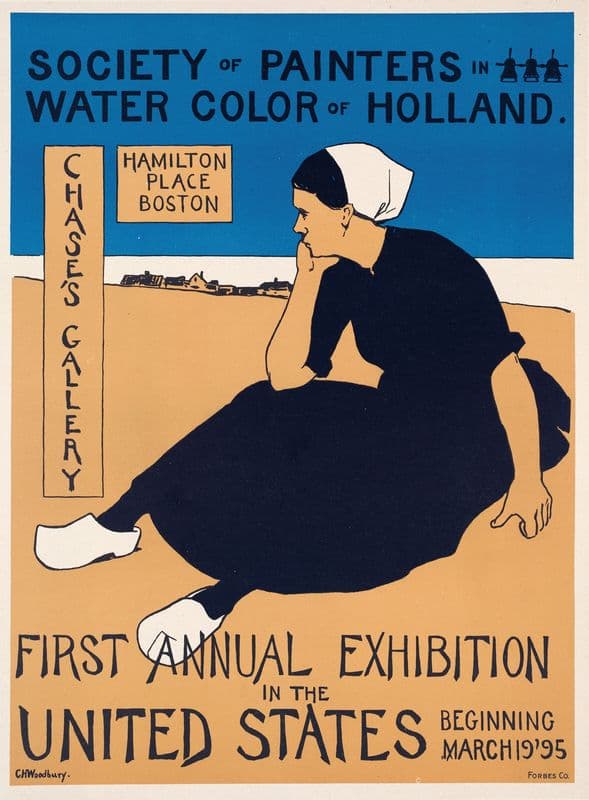 Society of painters in water color of Holland as a canvas print
