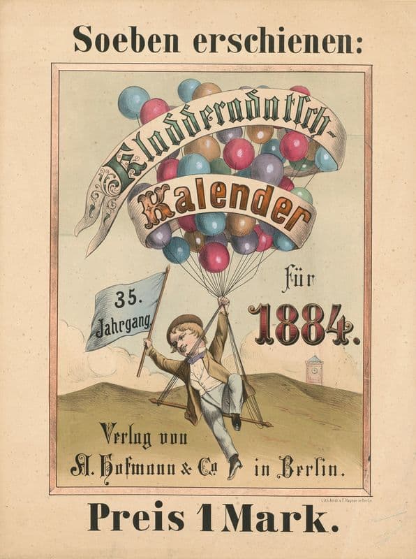Soeben erschienen; Kladderadatsch Kalender 35. Jahrgang 1884 as a canvas print