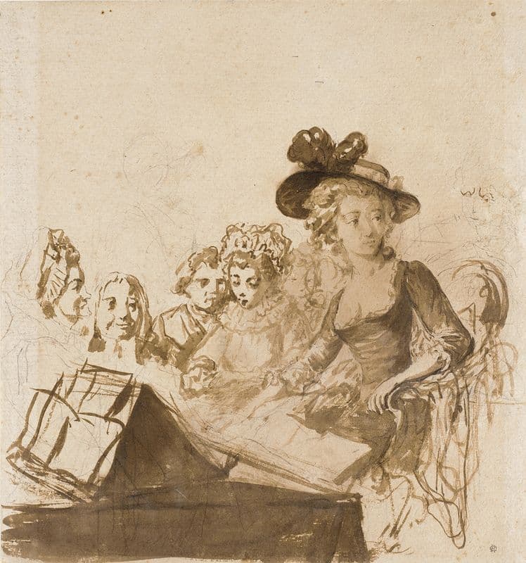 Soirée Intime (circa 1785) as a canvas print