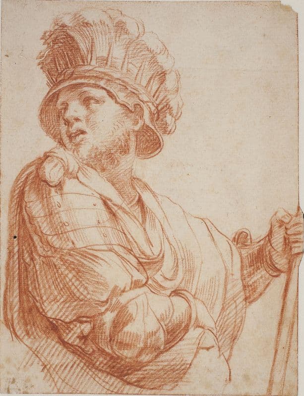 Soldat med fjerprydet hjelm Efter Raphael as a canvas print