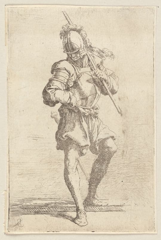 Soldier, Standing, Looking at the Ground (1656 - 1657) as a canvas print