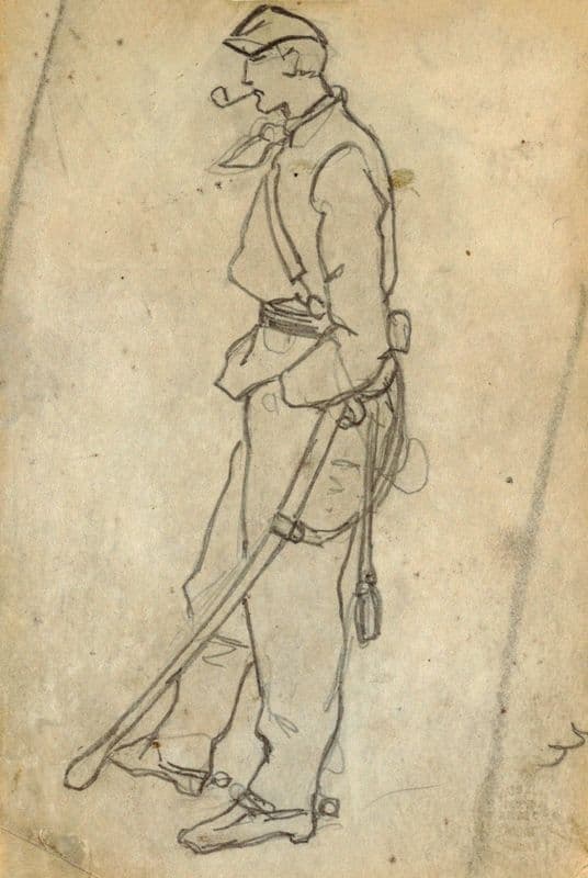 Soldier with Sword and Pipe as a canvas print