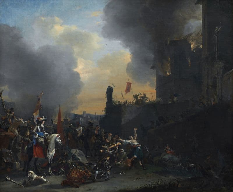 Soldiers Looting and Burning a Convent (1641 - 1678) as a canvas print