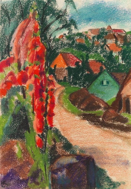 Sommer im Dorf as a canvas print