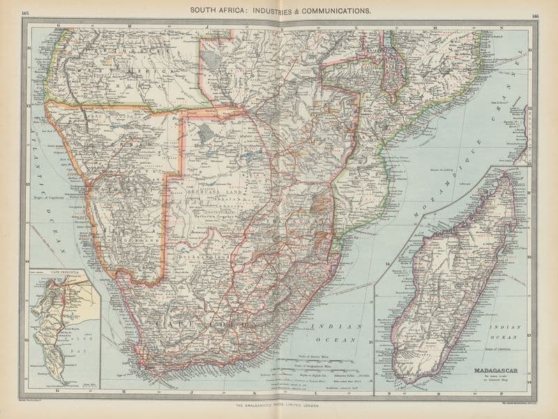South Africa—Industries and Communications as a canvas print