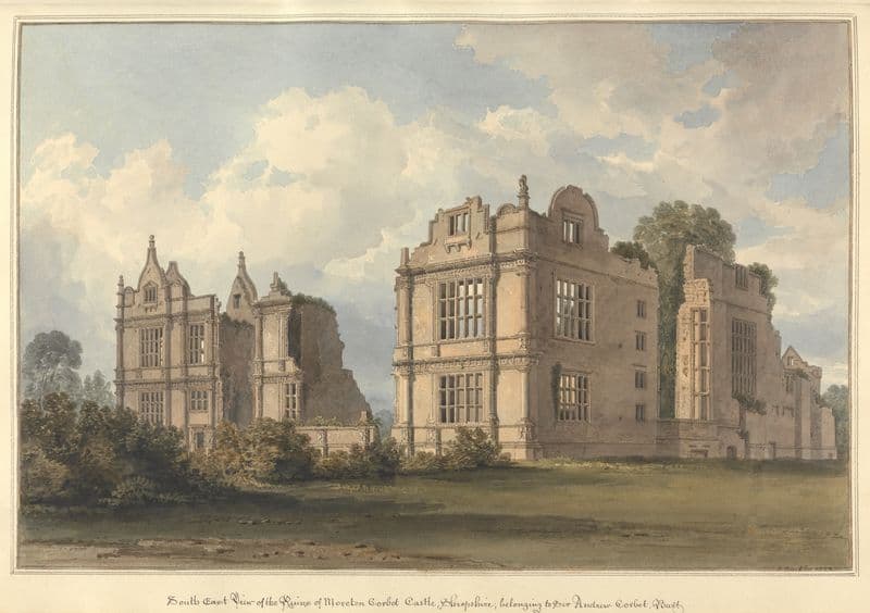 South East View of the Ruins of Moreton Corbet Castle, Shropshire: belonging to Sir Andrew Corbet, Bart. as a canvas print