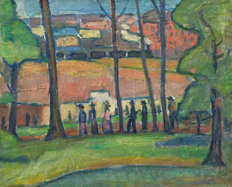 Spaziergang an der Eisenbahn as a canvas print