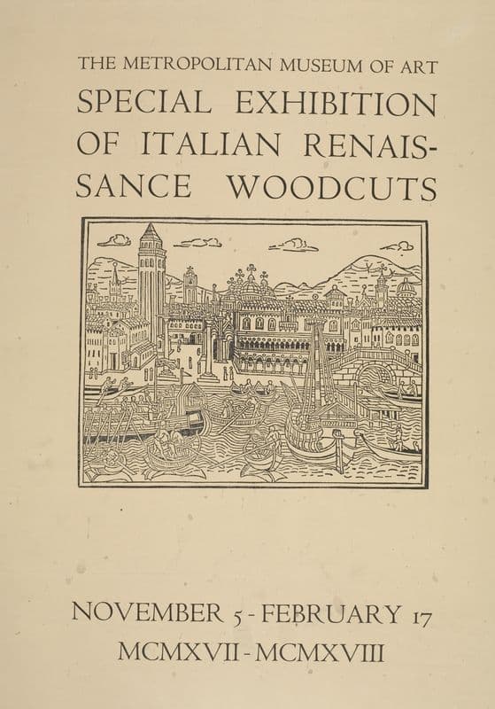 Special exhibition of Italian renaissance woodcuts (1917-1918) as a canvas print