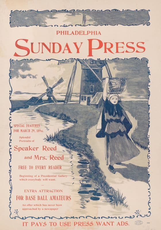 Special features for Sunday, March 29th, 1896. as a canvas print