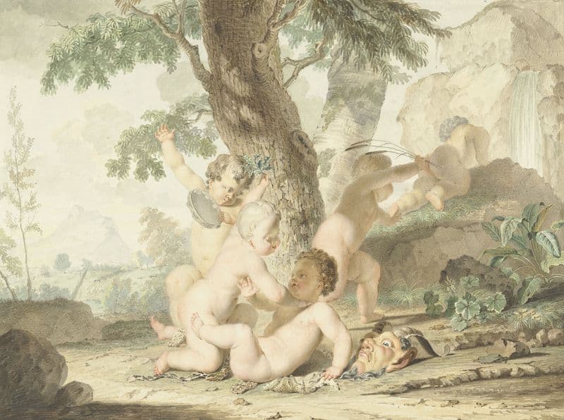 Spelende naakte jongetjes (1722 - 1774) as a canvas print