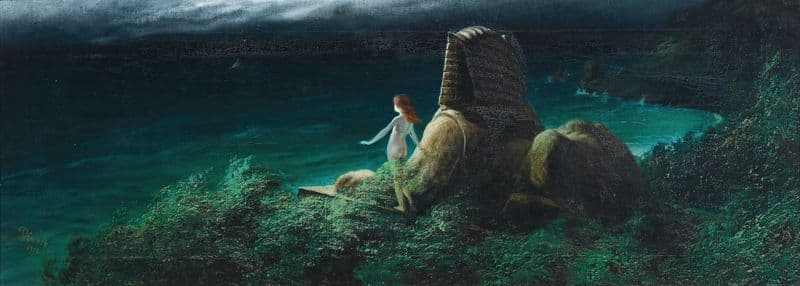 Sphinx mit Undine as a canvas print