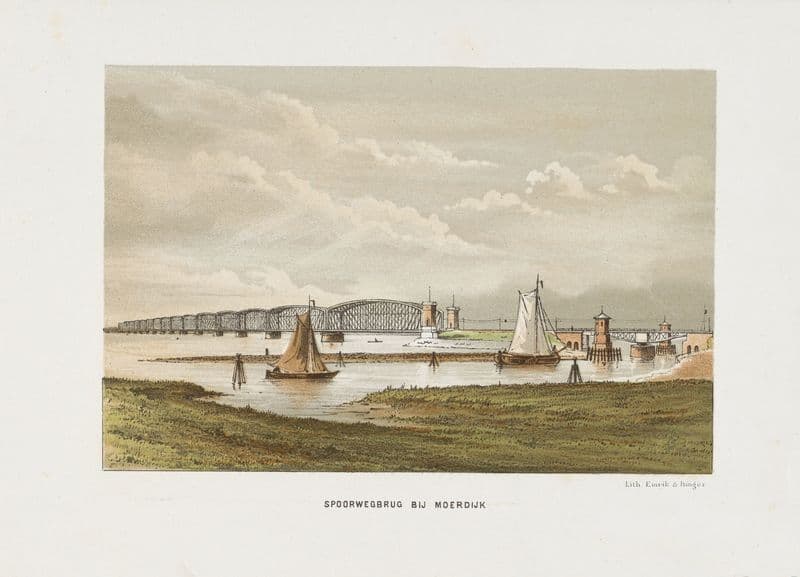 Spoorwegbrug bij Moerdijk (1872-1874) as a canvas print
