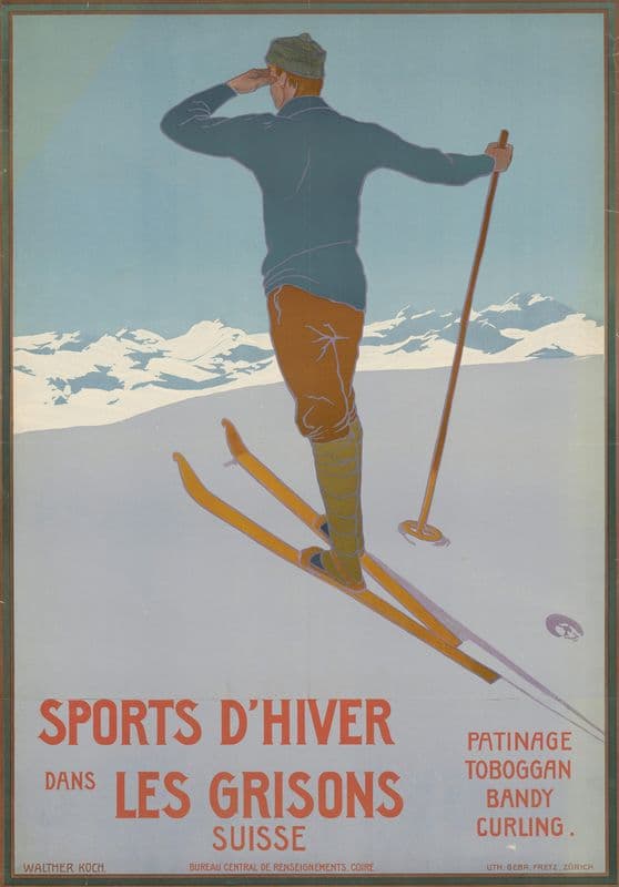Sports d’hiver dans les Grisons as a canvas print