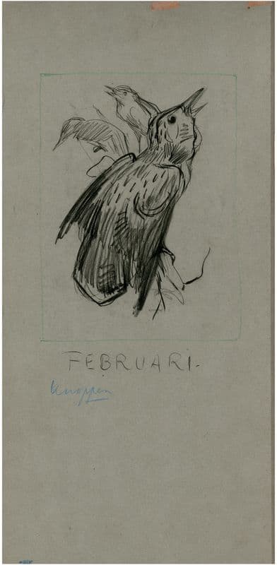 Spreeuw, februari as a canvas print