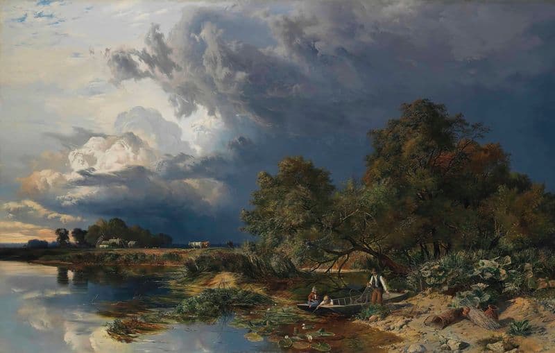 Spring, An Approaching Shower as a canvas print
