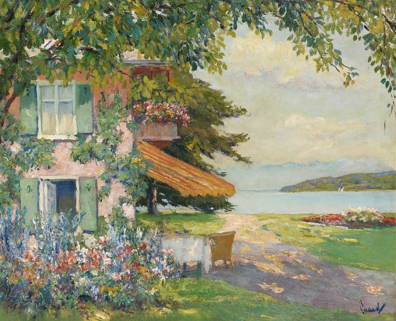 Spring Garden in Starnberg as a canvas print