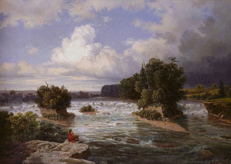 St. Anthony Falls as It Appeared in 1848 as a canvas print