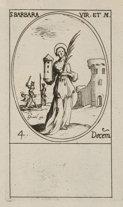 St. Barbara Virgin and Martyr. 4 December (1592-1635) as a canvas print