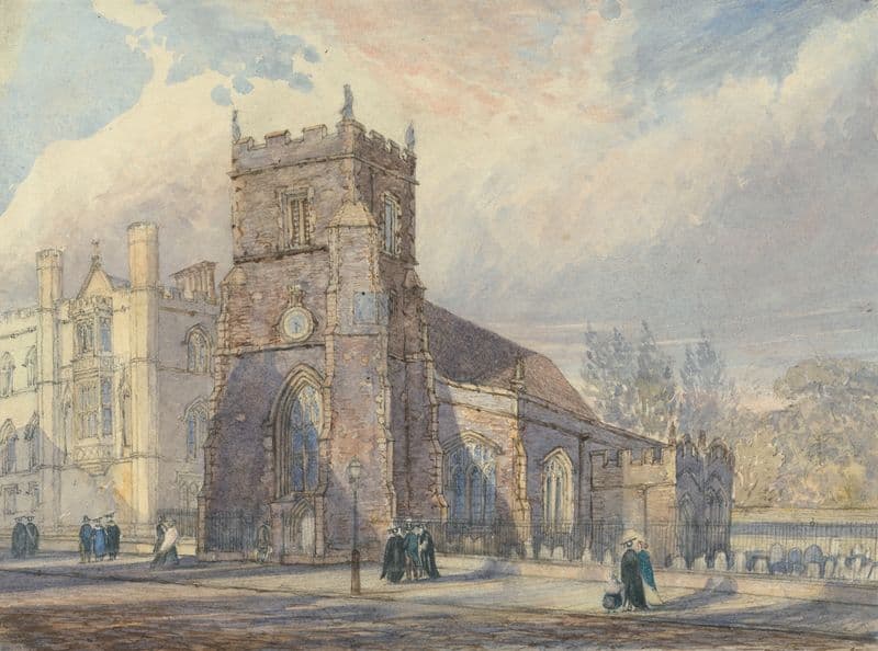 St. Botolph’s Cambridge, and Corpus Christi College (after 1849) as a canvas print