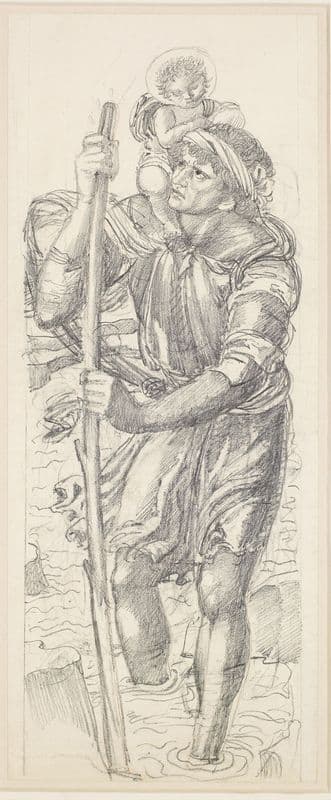 St Christopher and the Infant Christ as a canvas print