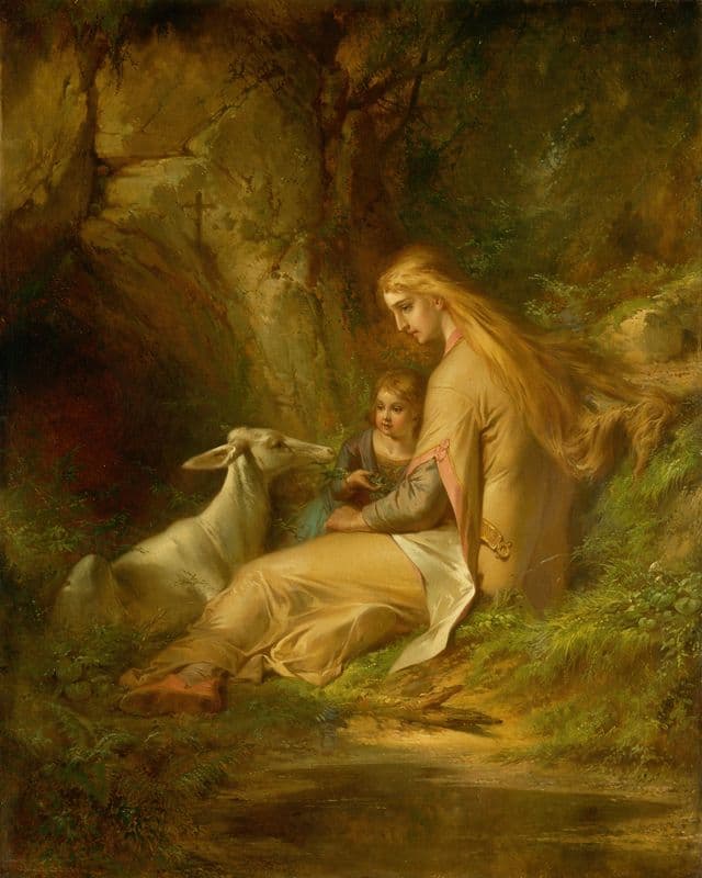 St. Genevieve of Brabant in the Forest (1860s) as a canvas print