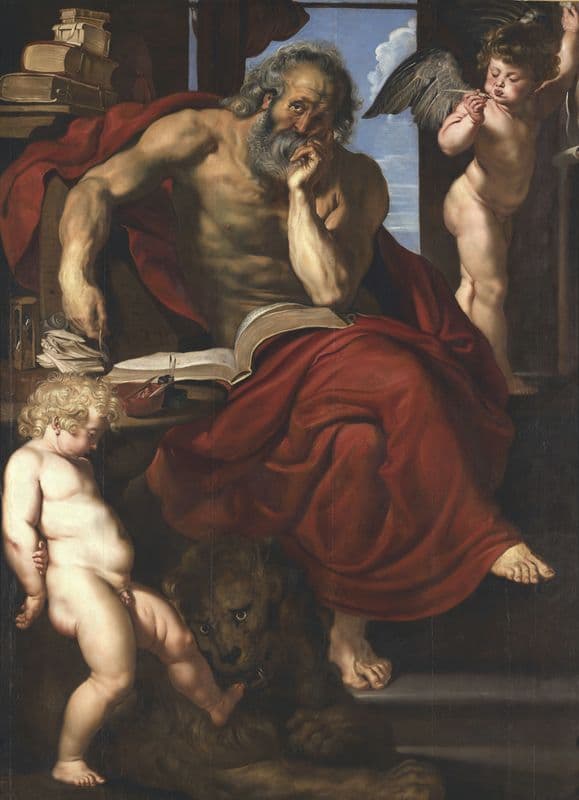 St. Jerome in his Hermitage (between 1608 and 1609) as a canvas print
