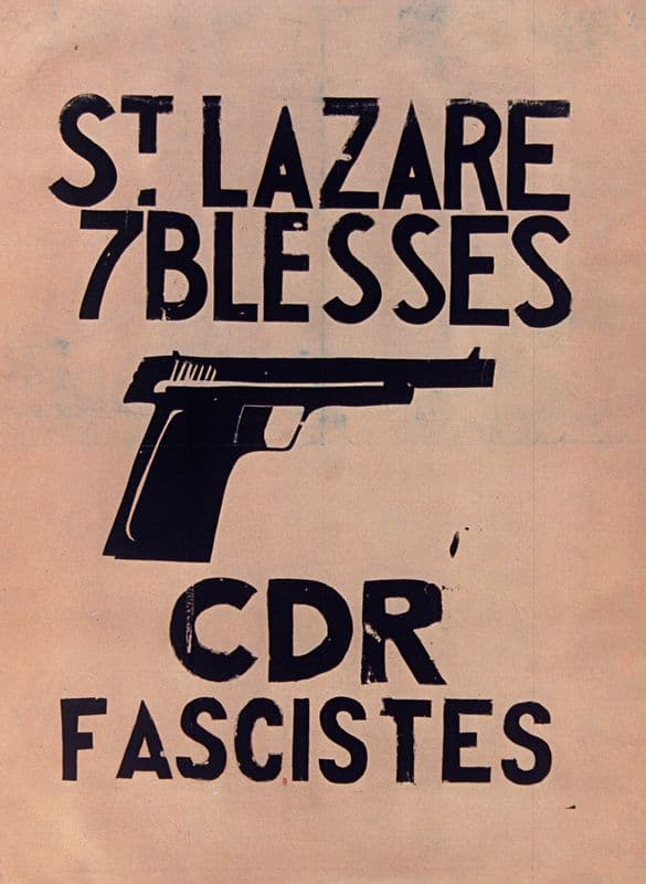 St Lazare 7 blessés CDR fascistes as a canvas print