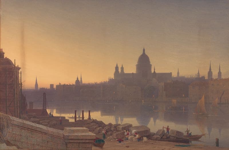 St. Paul’s from Southwark by Sunset (ca. 1832) as a canvas print