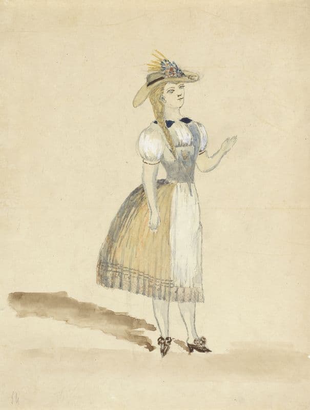 Staand meisje in klederdracht (1811 - 1873) as a canvas print