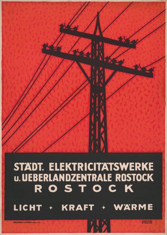 Städtische Elektricitätswerke Rostock as a canvas print